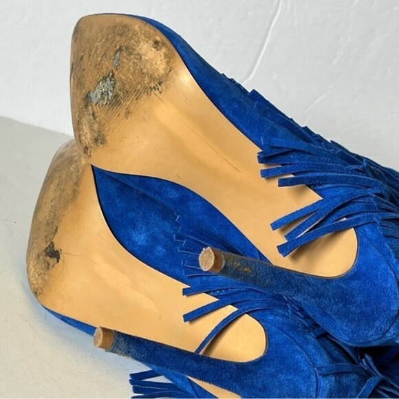Steve Madden Flapper Fringe Blue Ankle Boot 7.5M - Picture 7 of 11